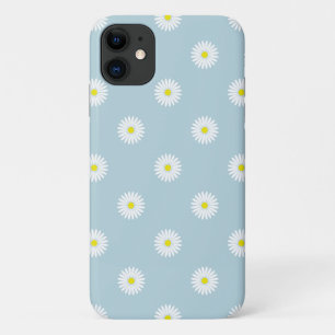 Daisies Illustrative Pattern on Pale Blue Case-Mate iPhone Case