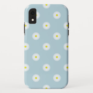 Daisies Illustrative Pattern on Pale Blue Case-Mate iPhone Case