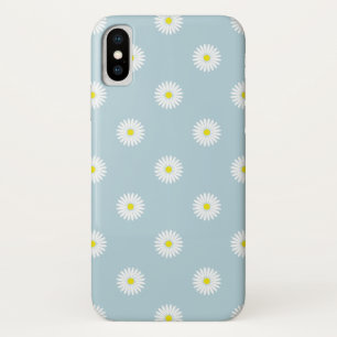 Daisies Illustrative Pattern on Pale Blue Case-Mate iPhone Case