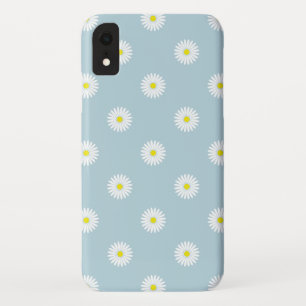 Daisies Illustrative Pattern on Pale Blue Case-Mate iPhone Case