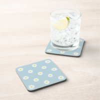 Daisies Illustrative Pattern on Pale Blue