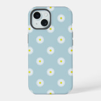 Daisies Illustrative Pattern on Pale Blue