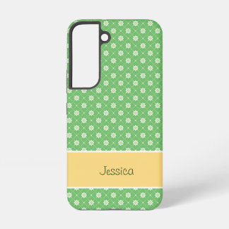Daisies in a Diamond Pattern on Green Samsung Galaxy Case