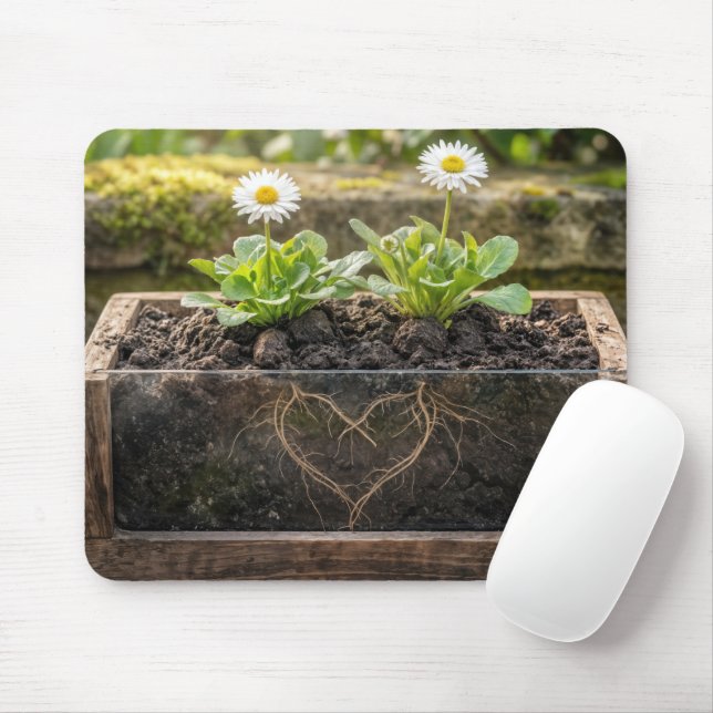 Daisies In a Flower Box Mouse Pad (With Mouse)