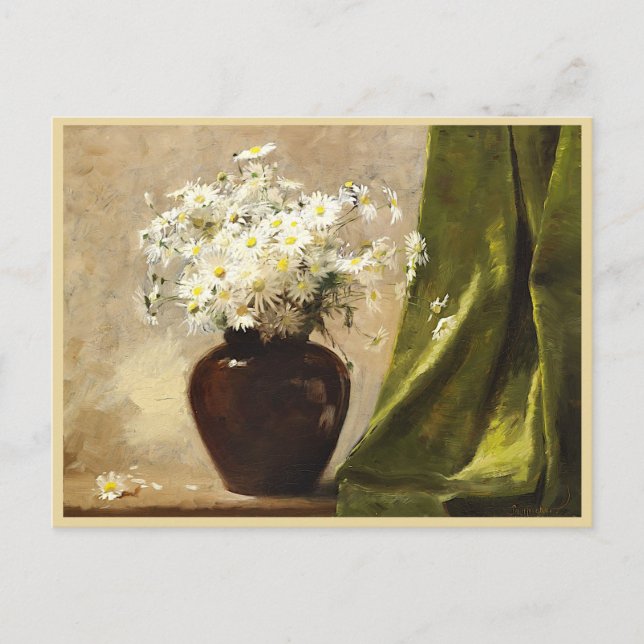 Daisies in a vase, Paul Fisher Postcard (Front)