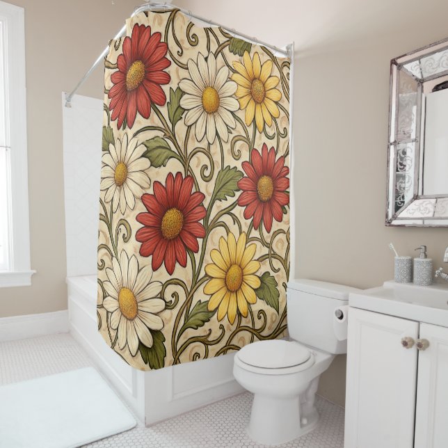 Daisies in Fall Shower Curtain (In Situ)