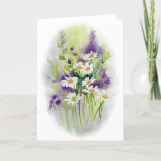 Daisies in Heather Greeting Card