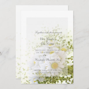 Daisies in Love- Editable Wedding Bouquet Invitation