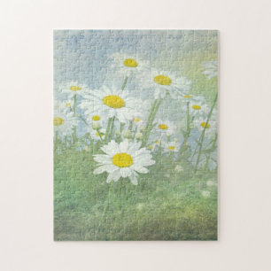 daisies in summer garden jigsaw puzzle
