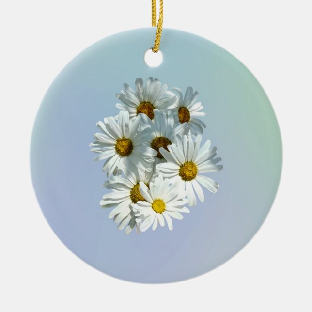 Daisies in Sunshine II Ceramic Tree Decoration (Front)