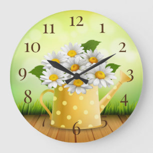 Daisies large clock