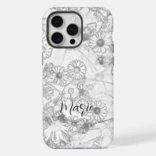 Daisies meadow light grey pattern iPhone 15 pro max case
