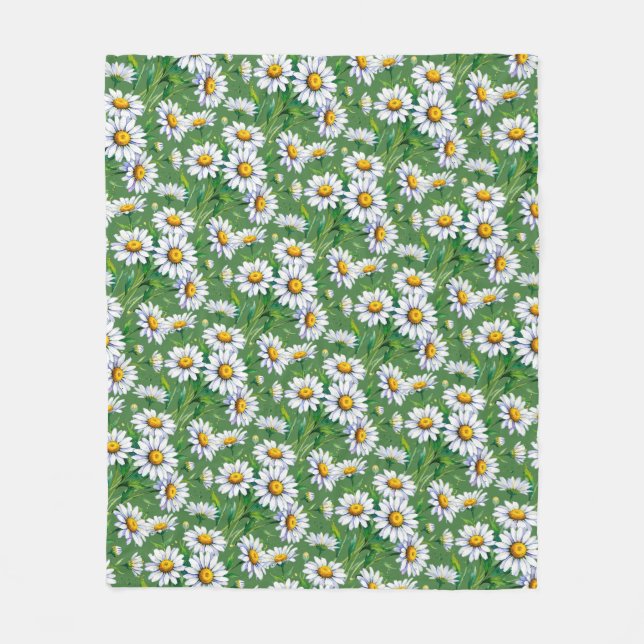 Daisies meadow. Watercolours. Fleece Blanket (Front)