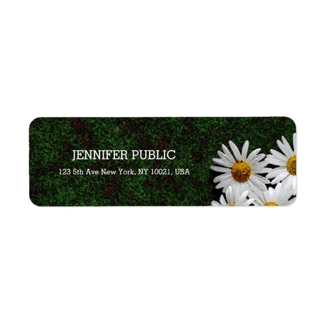 Daisies Modern Design Elegant Return Address (Front)