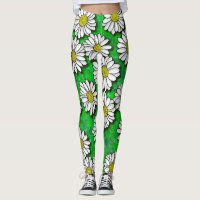 Daisies Oil Painting Leggings