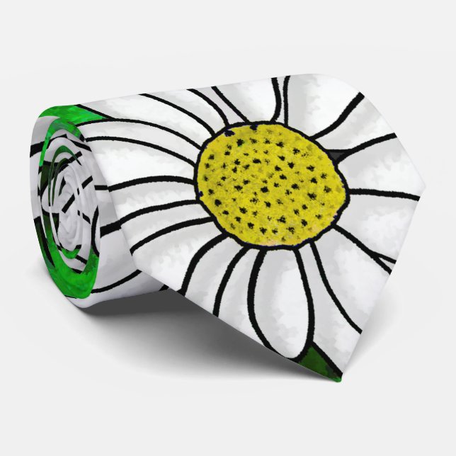 Daisies Oil Painting Tie (Rolled)