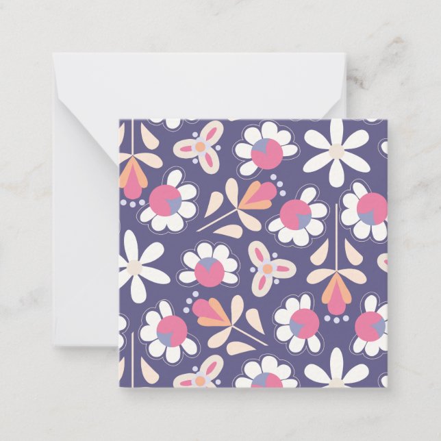 Daisies on a Purple Background Card (Front)