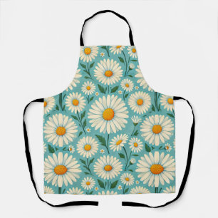 Daisies on a Soft Blue Background Apron