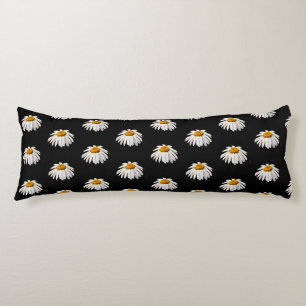 Daisies on black body cushion