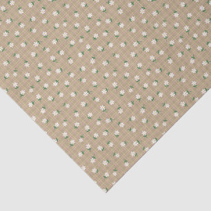 Daisies on Brown Plaid (small scale) Tissue Paper