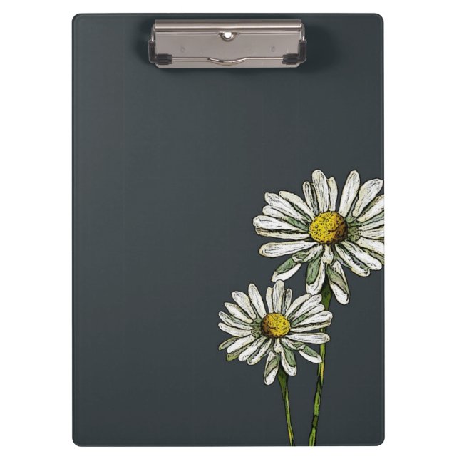 Daisies on Deep Blue: Original Art Clipboard (Front)
