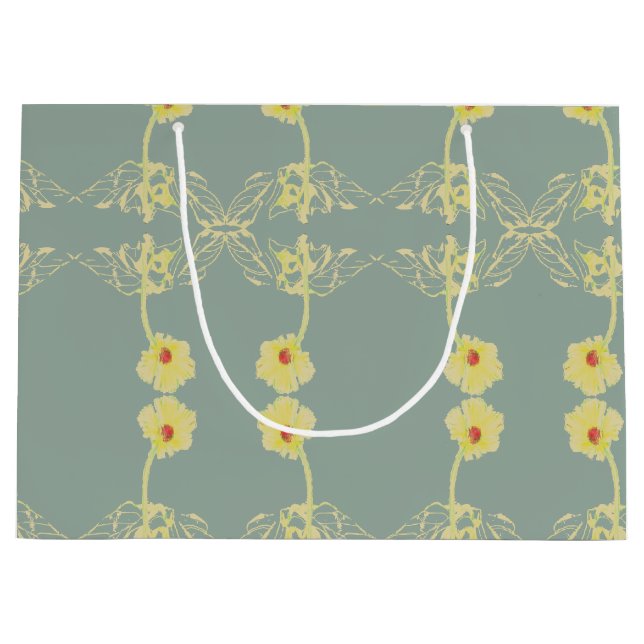 Daisies on Grey All Occasions Large Gift Bag (Front)