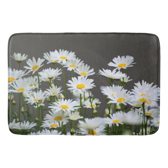 Daisies on Grey Bath Mat (Front)