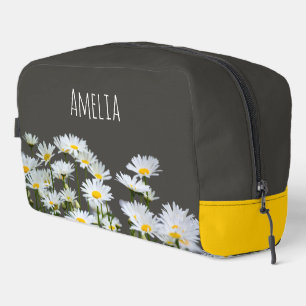Daisies on Grey Personalised Dopp Kit