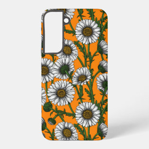 Daisies on orange  samsung galaxy case