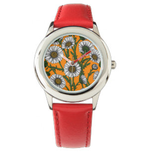 Daisies on orange watch