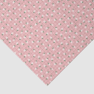 Daisies on Pink Plaid (small scale) Tissue Paper