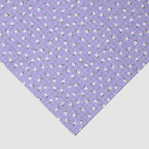 Daisies on Purple Plaid (small scale) Tissue Paper