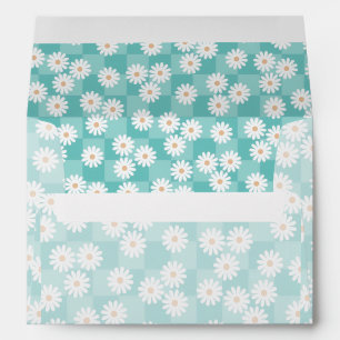 Daisies on Teal Background  Envelope