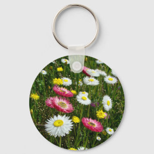 Daisies Patch Key Ring