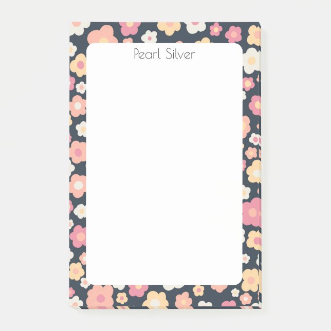 Daisies Pattern CUSTOM Chic Monogram Personalised Post-it Notes (Front)