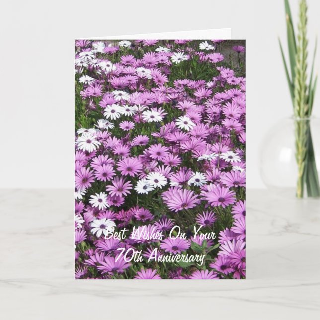 Daisies Personalised 70th Wedding Anniversary Card (Front)