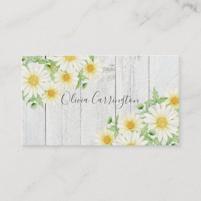 Daisies Personalised Name Business Card (Front)
