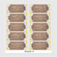 Daisies Rustic Wood Wedding Guest Address Labels