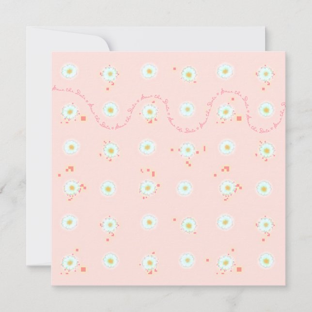 Daisies Save the Date Template Without Border (Front)