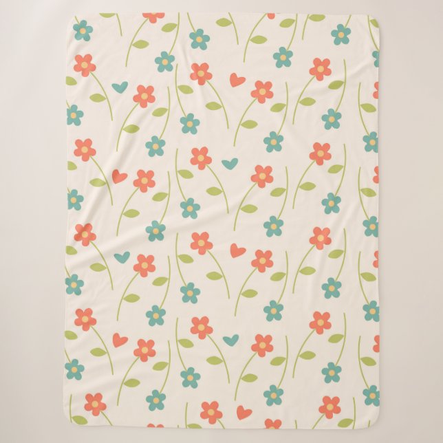 Daisies Sherpa Blanket (Front)