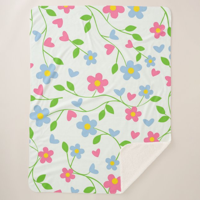 Daisies Sherpa Blanket (Front)