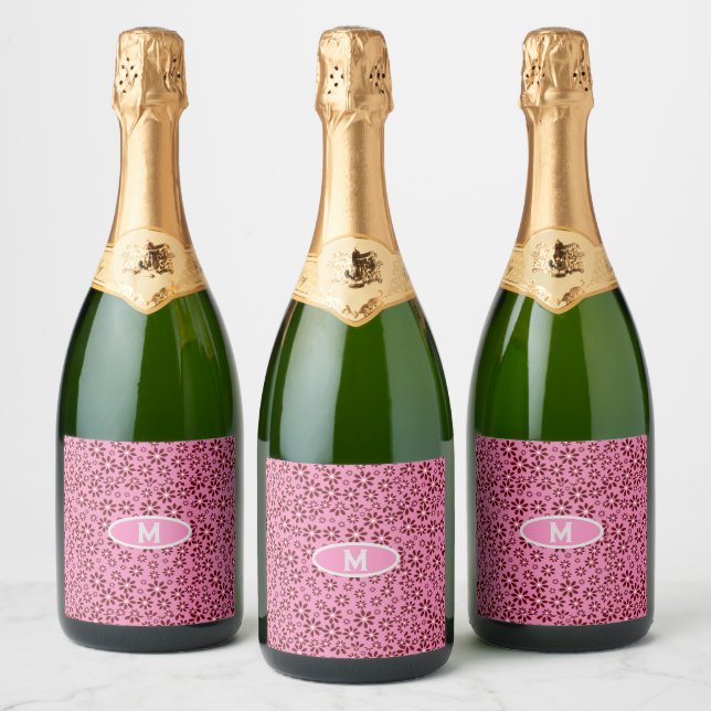 Daisies Simple Stylish Modern  Sparkling Wine Label (Bottles)
