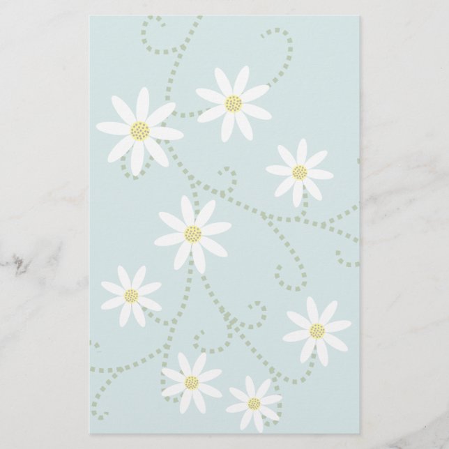 Daisies Stationery-Floral Stationery (Front)