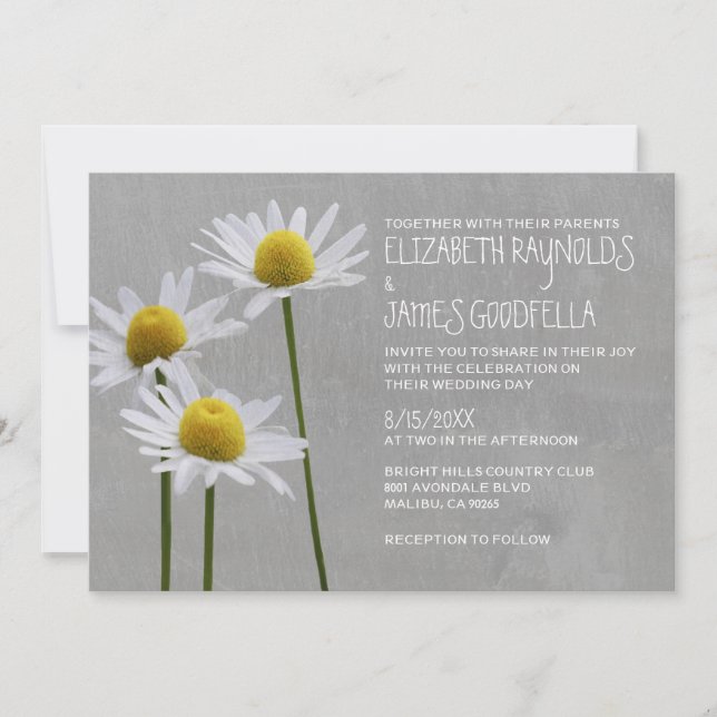 Daisies Wedding Invitations (Front)