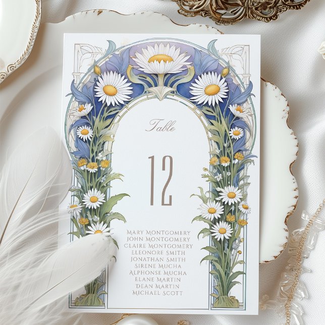 Daisies Wedding Table Number Card (Creator Uploaded)