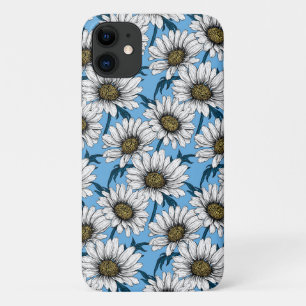 Daisies, wild flowers on blue Case-Mate iPhone case