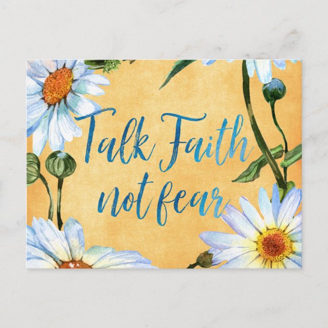 Daisies with Faith Quote Postcard (Front)