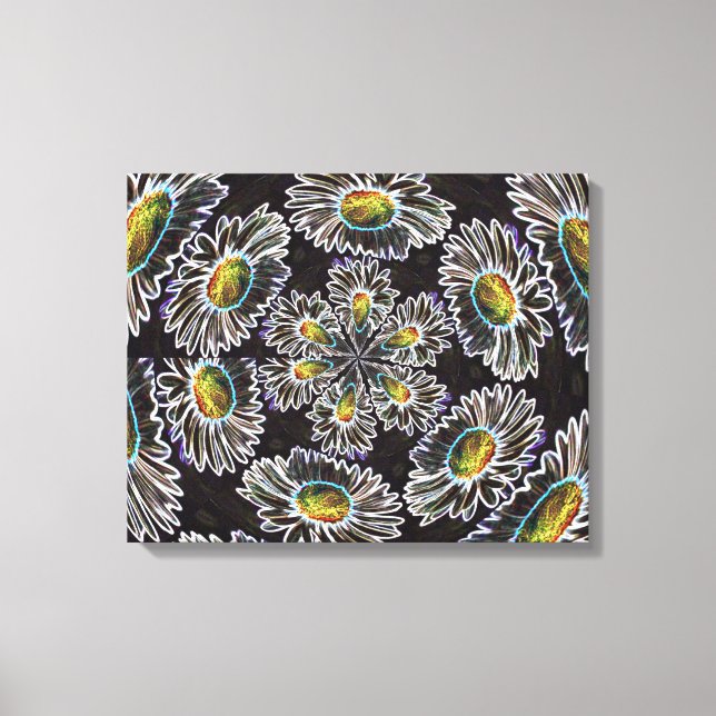 Daisy 1 Glow Stretched Canvas Print (Front)