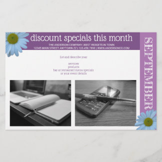 Daisy 1 Purple Lavender Asymmetrical 2 Photo Flyer