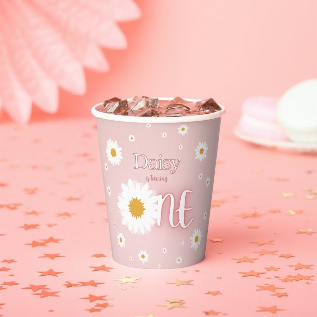 Daisy 1st Birthday Paper Cups (Insitu)